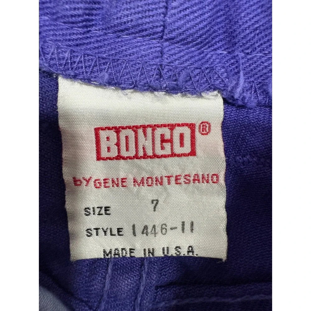 Bongo Vintage 90s High Waisted Purple Denim Shorts Gene Montesano Made in USA 7